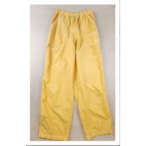 Nike Track Pants Women's Large Yellow Lightweight Straight Leg 100% Nylon
